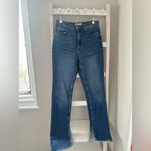 Zara Dark Blue Split Hem Jeans